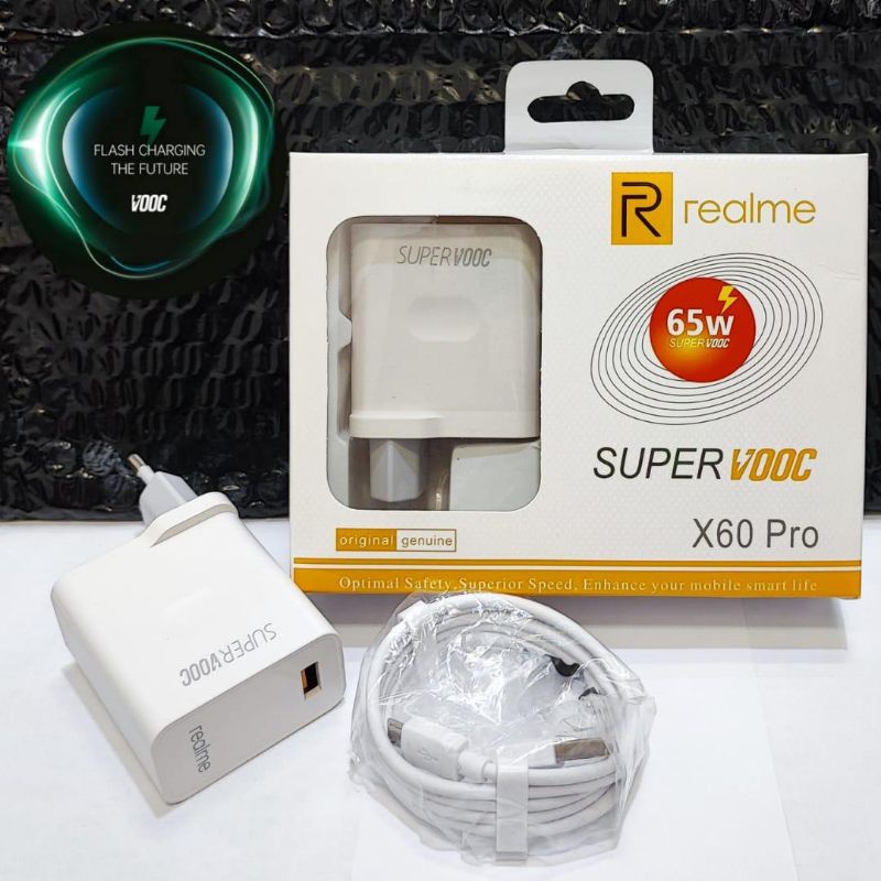 CHARGER REALME ORI X60 PRO 100%SUPER VOOC 65W CABLE DATA (Type-C)