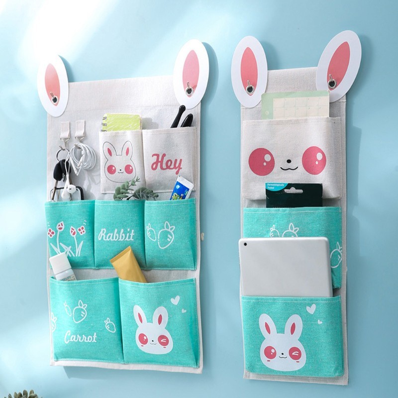 Travelmate Tas Pouch Organizer Gantung 7 Saku Motif Kartun Anti Air Untuk Kamar Tidur/serbaguna