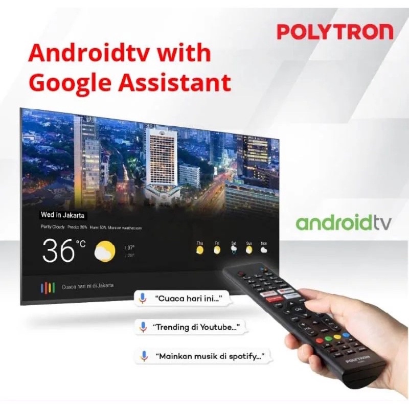 Android TV Digital Polytron 32 inch 32AG smart TV Internet HBO Netflix Youtube