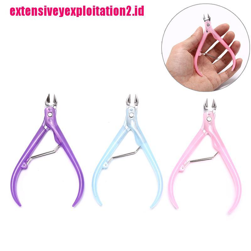 &lt; E2id &amp; &gt; 1pc Gunting Kuku / Kutikula Bahan stainless steel Gagang Plastik Untuk manicure