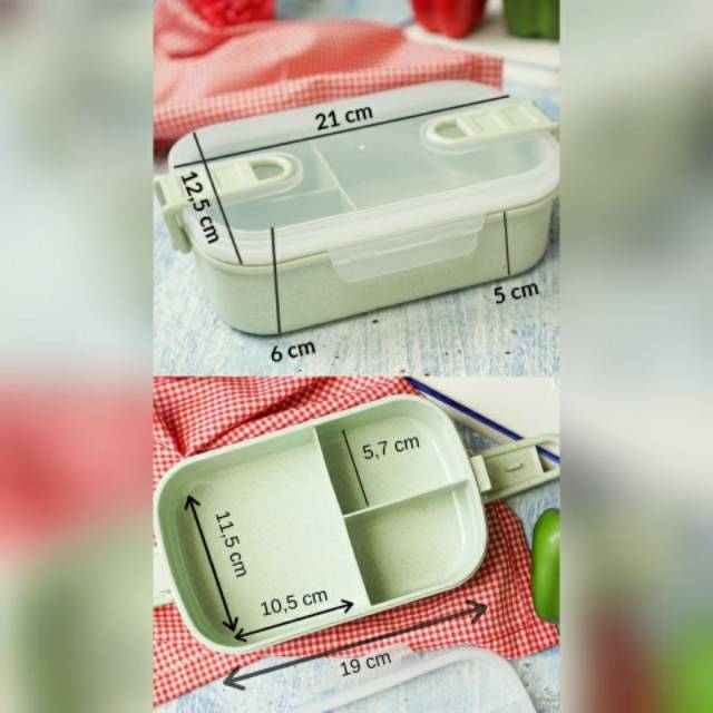 Eco friendly lunch box / kotak makan wheat straw alami anti tumpah higienis