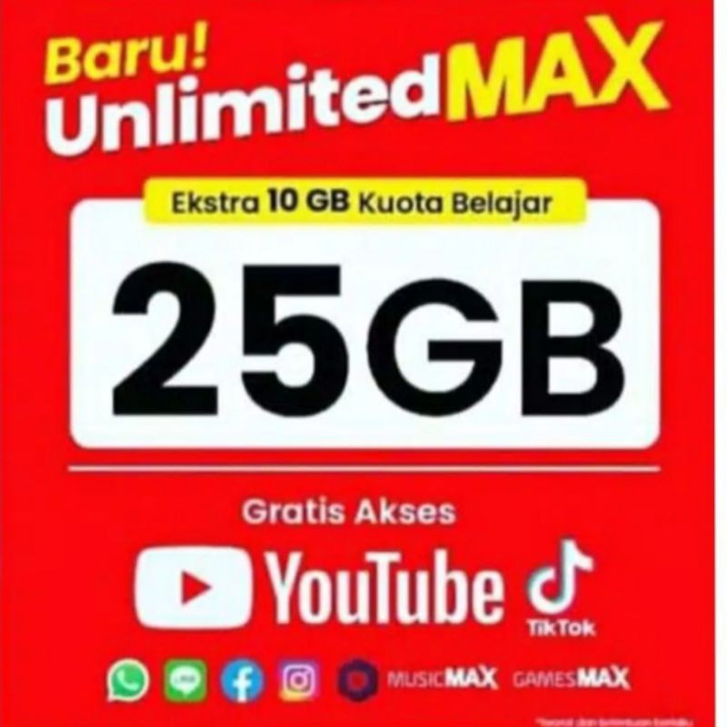 SP Kuota Data Telkomsel 25 GB 24 Jam No FUP