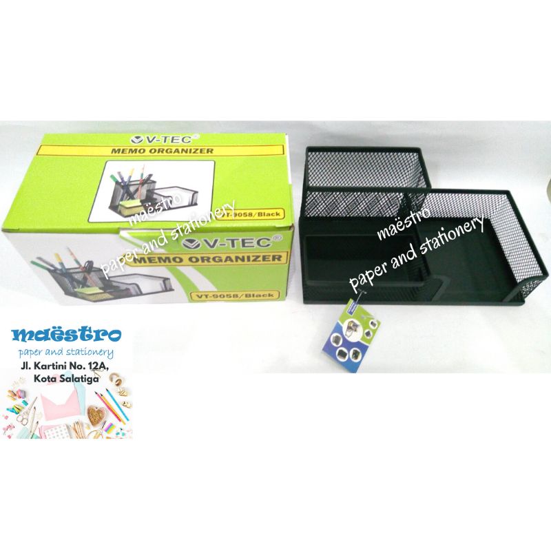 

V-TEC Memo Organizer VT-9058 Black / Pen Stand /Organizer / Desk Organizer / Tempat Bolpen Meja