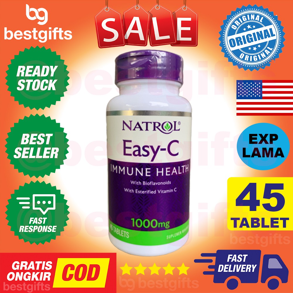 NATROL EASY C IMMUNE HEALTH VITAMIN VIT C 1000MG 1000 MG ANTIOKSIDAN DAYA TAHAN TUBUH FLU 45 TABLET