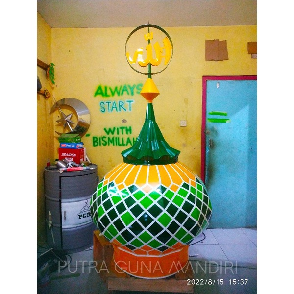 KUBAH MASJID/MUSHOLA STAINLESS STEEL DEKORATIF 80cm