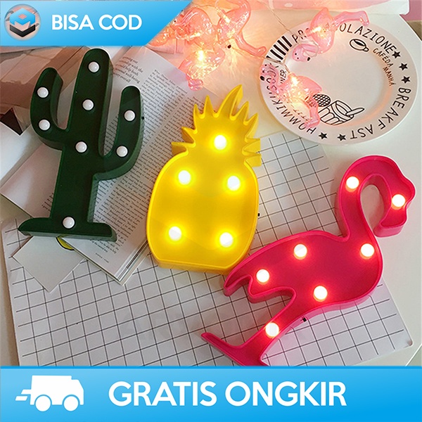 LAMPU HIASAN DEKORASI KAMAR RUANGAN MODEL KAKTUS LED LIGHT MARQUEE M03