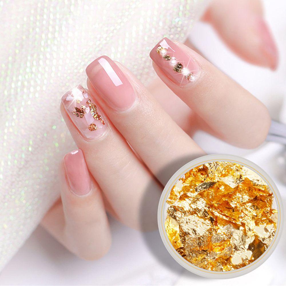 NEEDWAY Nail Foil Nail Art Dekorasi Efek Ajaib Emas Perak DIY Manicure Irregular Aluminium Foil Paper