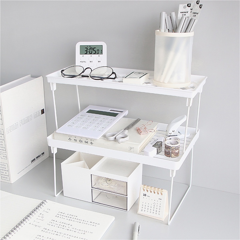 Jual [MG HOME] Rak Organizer Stationery Rak Penyimpanan Desktop Lipat ...