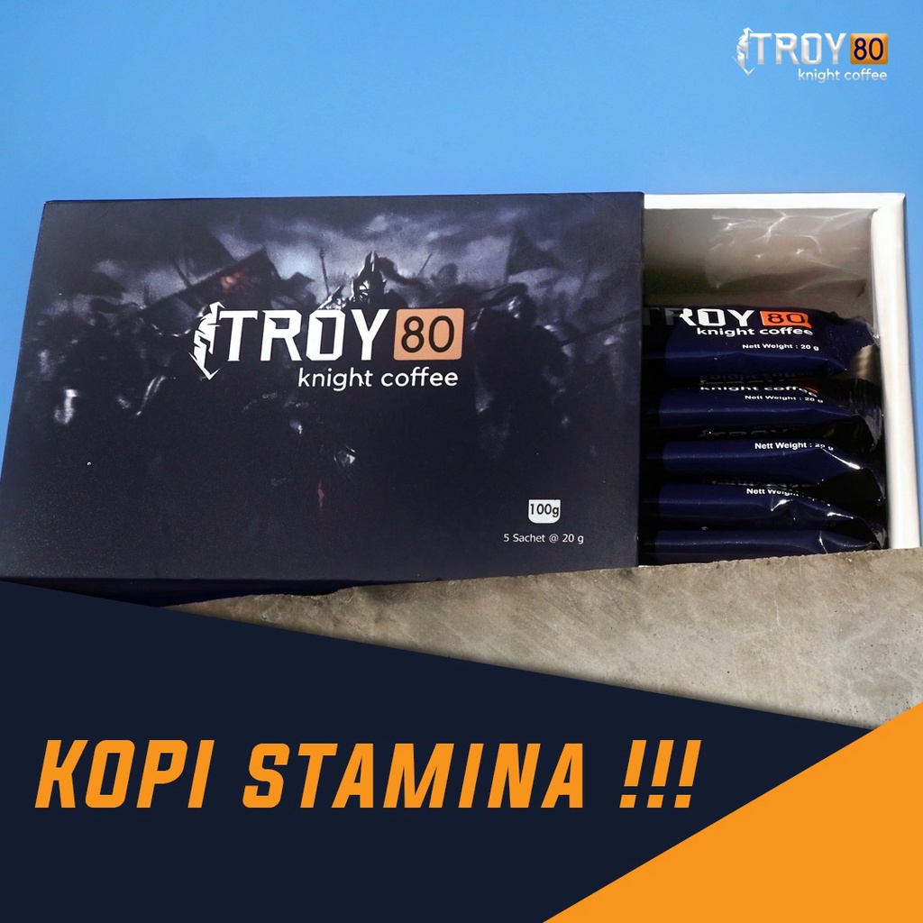 1 box Troy 80 coffee cleng jamu kuat hajar stamina pria wanita ampuh titan kopi jahanam