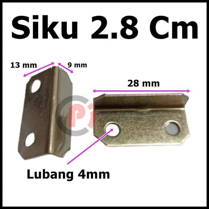 Siku Besi Untuk Rak Atau Furniture Lemari Ukuran 28 x 28 mm 2.8 cm