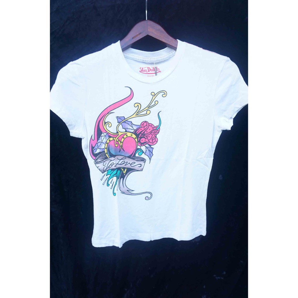 Baju Pendek Wanita T-Shirts Von Dutch White Size S