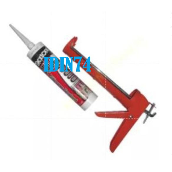 Dextone Lem Silicone Sealant / Lem Kaca Akuarium Aluminium 300 ML Putih Plus Sodokan Lem Km