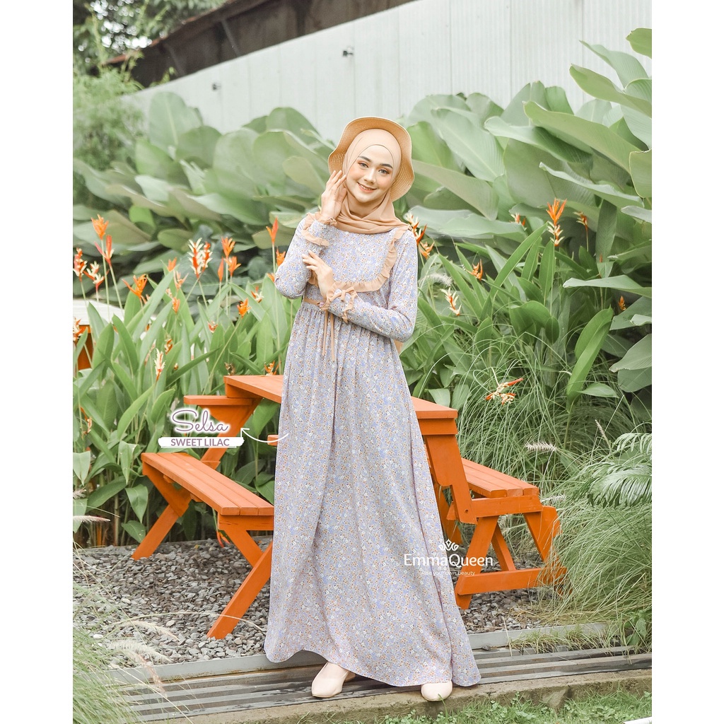 Gamis Muslim Motif - Dress Selsa EmmaQueen