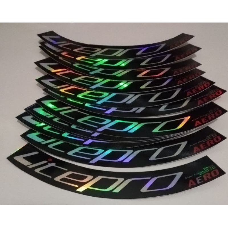 stiker decal velg rim litepro sepeda lipat folding ring 20 inch lebar 3 cm hologram bonus stiker
