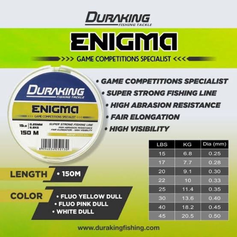 Senar Monofilament Duraking Enigma