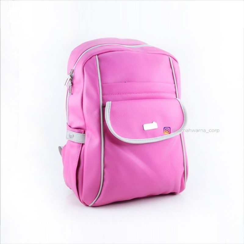 TAS RANSEL B ALODIE WARNA PINK FANTA RUMAH WARNA TAS WANITA ANAK SEKOLAH KULIAH KERJA LAPTOP NOTEBOO