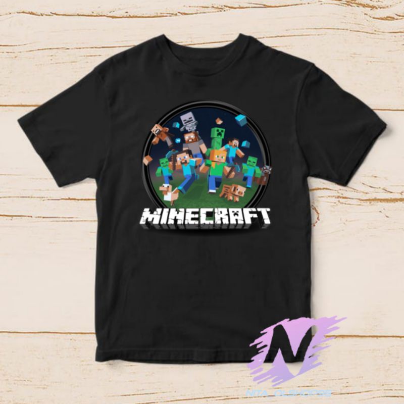 kaos anak minicraft baju karakter anak minecraft