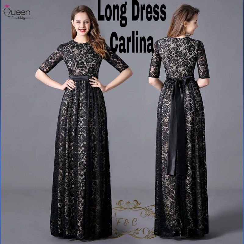 LONG DRESS CARLINA, BRUKAT FURING, DRESS MAXY