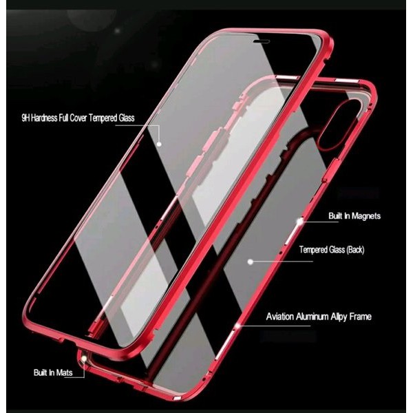 Case Magnetik Depan Belakang Kaca 360 Derajat Premium Glass Oppo Reno2/2F/Reno3/Reno 3Pro/Reno 4F/4