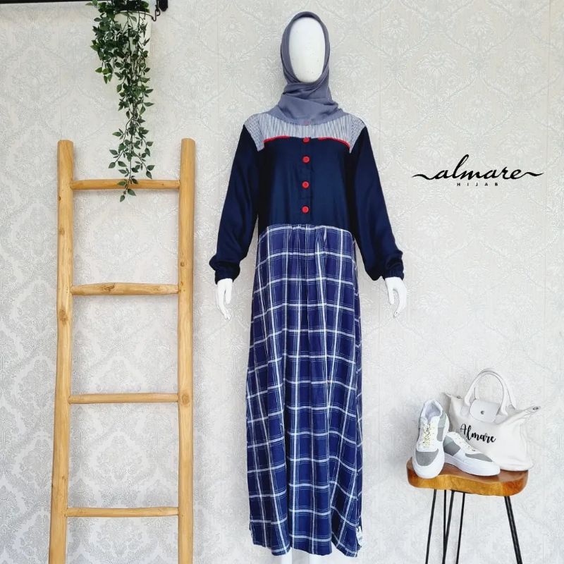 Gamis Navy Motif