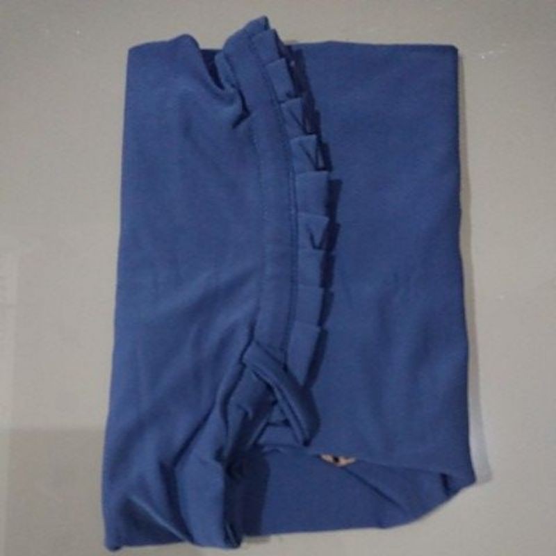 Hijab Instan Gerigi Tali FF/Bergo Tali Pet Gerigi Sporty FF-Abu Tua