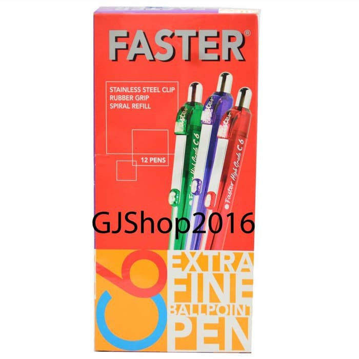 

Pulpen Faster C6 Cetek Hitam Biru