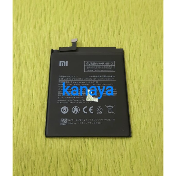 Batre Baterai Battery Xiaomi Redmi S2 BN31 Original