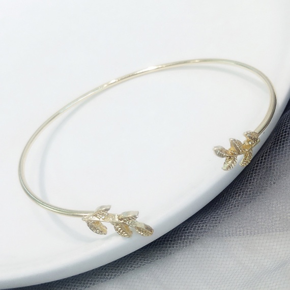 Gelang Daun Korea Wanita Bracelet Emas Silver Wanita Leaf Model