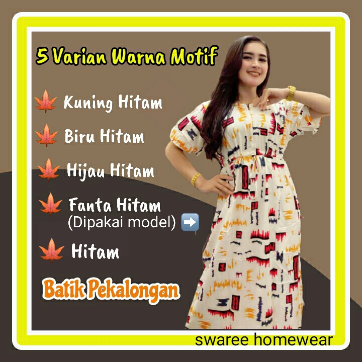 Daster Batik Busui Baju Wanita Rayon Baju Daster Batik Pekalongan Modern Dewasa Lengan Pendek