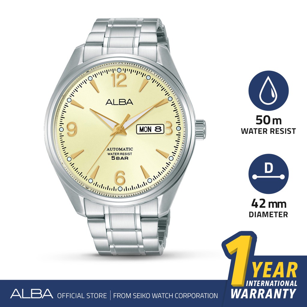 Alba Prestige Automatic Stainless Steel AL4155 Original Jam Tangan Pria