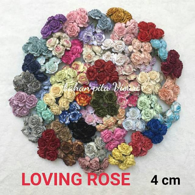 Paper Flower Loving Rose 4 cm Seri A