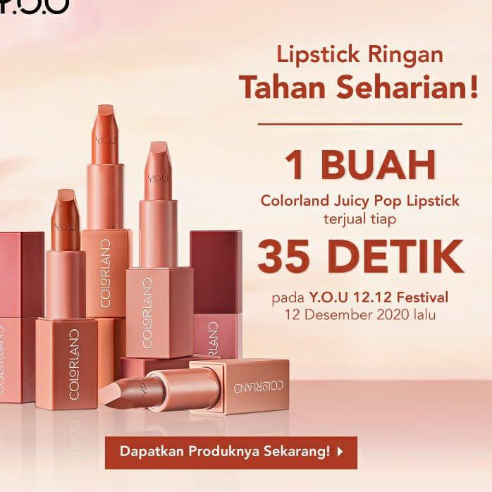 ✵ Kosmetik You Colorland Juicy Pop Lipstik | Lipcream Lipstick Lipstik ➼