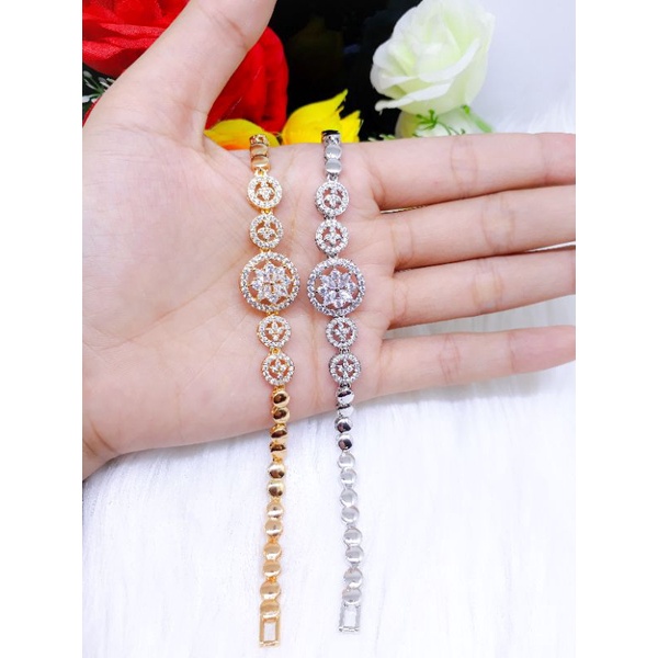 Gelang Rantai Xuping Permata Lapis emas