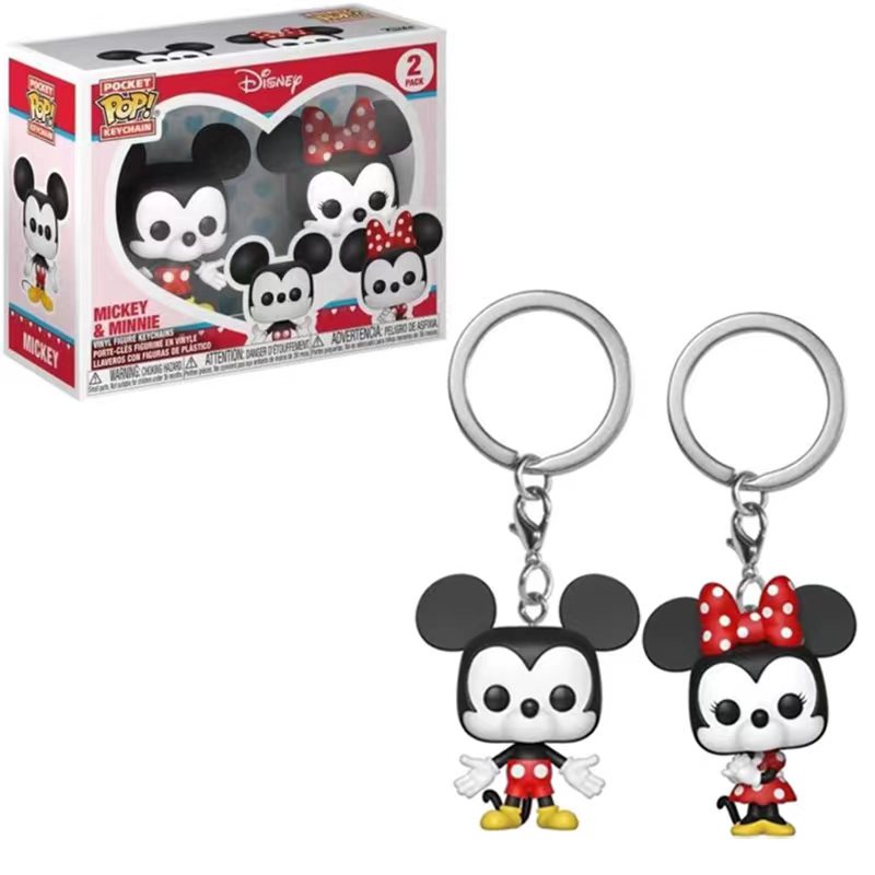 2pcs / set Funko POP Disney Mickey Minnie Gantungan Kunci Bahan PVC Untuk Koleksi / Hadiah