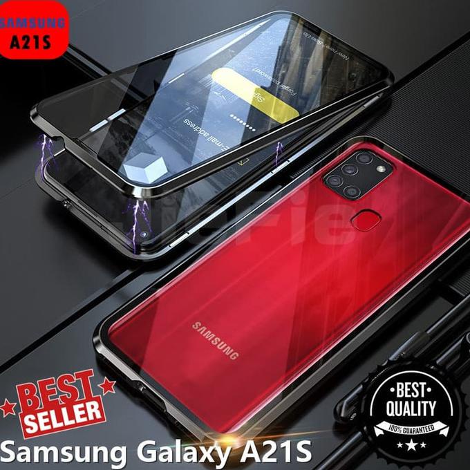 CASE SAMSUNG A21S MAGNETIC DOUBLE GLASS SIDED PREMIUM BACK TEMPERED