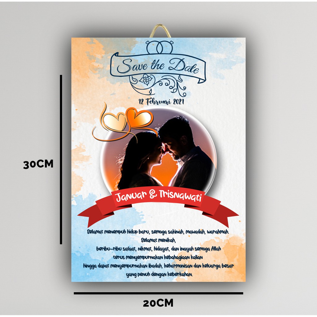 HIASAN DINDING UCAPAN HAPPY WEDDING/CUSTOM/WALLDECOR/POSTER KAYU