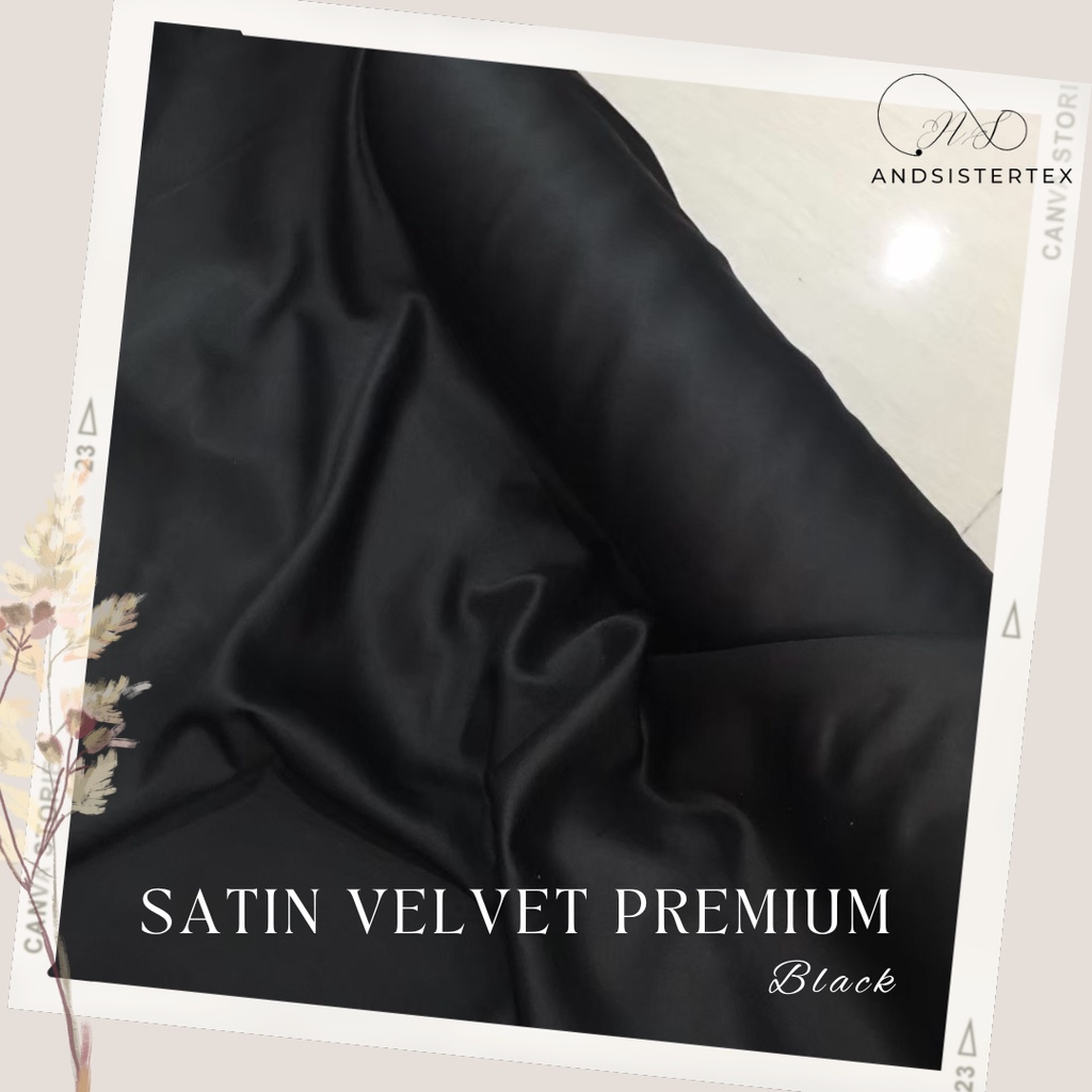 Bahan Kain Satin Velvet Background Backdrop Foto Studio Warna Hitam