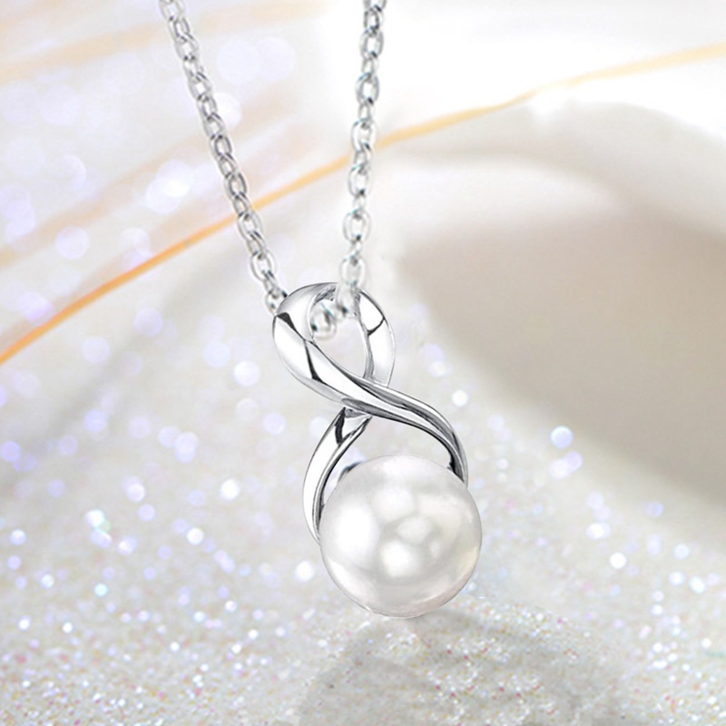 Fashion Design Simulated Pearl Women's Necklace Romantic Bridal Wedding Pendant Neck High Quality Silver Color Jewelry