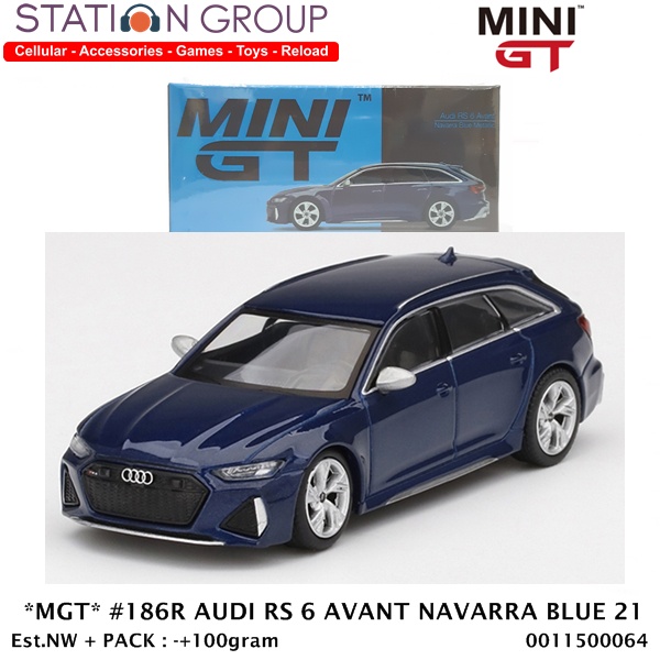 MINI GT 186R AUDI RS 6 AVANT NAVARRA BLUE - DIECAST