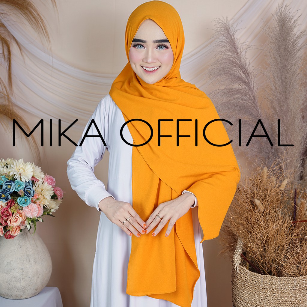 PASHMINA DIAMOND ||  PASHMIN NON TALI/TANPA TALI  POLOS DIAMOND PREMIUM QUALITY-MUSTARD