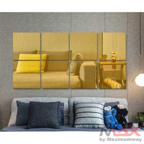 Cermin dinding 135 x 135 cm Cermin dekorasi rumah super clear Wall Sticker Dekorasi Dinding 3D Model Square Mirror Household 9pcs/set Square Mirror Stickers Tile Sticker Self Adhesive Wall Sticker Home Bathroom Decor Housewear &amp; Furnishings