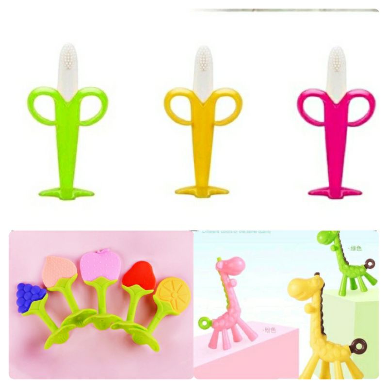 Teether bayi bentuk buah / mainan gigitan bayi BPA FREE