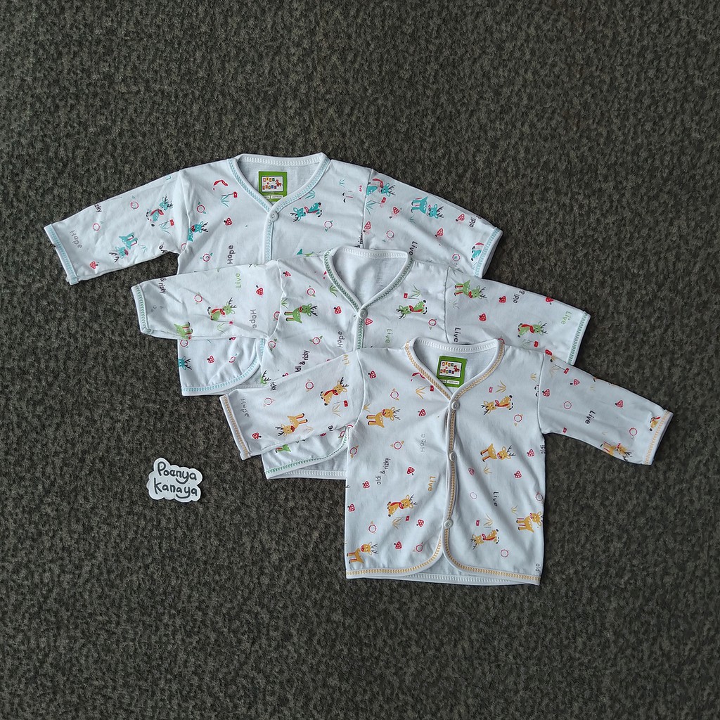 BB06 Baju  Bayi  Tangan Panjang Motif Animal Newborn A R 0 3 