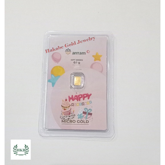Logam Mulia ANTAM Micro Gold Happy Birthday 0.1 Gram 24K Fine Gold 999.9