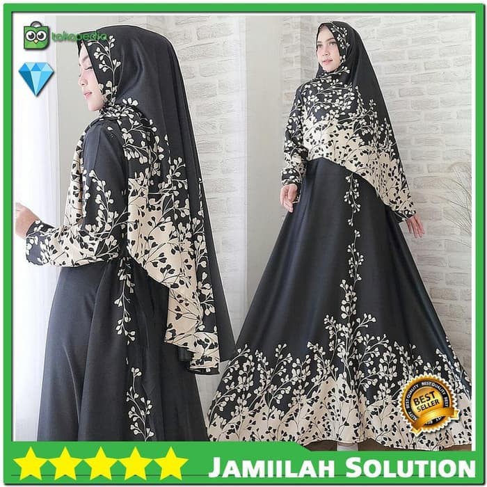 Baju Gamis Dewasa Long Dress Muslim Wanita Pinggang Karet TERBARU Ad