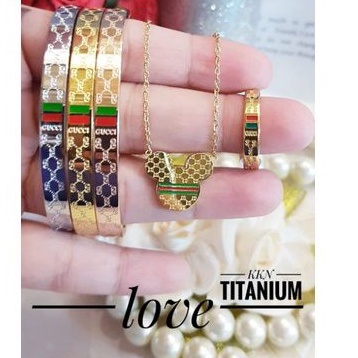 Titanium set perhiasan wanita S166