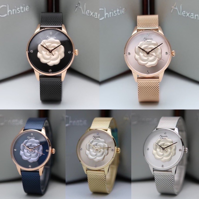 Jam Tangan Alexandre Christie 2723 AC 2723 AC2723 Ladies Tali stainless Mesin Baterai Original