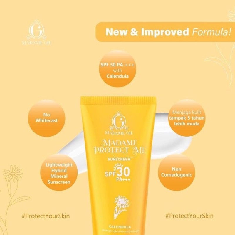 [READY STOCK] Madame Gie Madame Protect Me Sunscreen SPF 30 PA +++ With Calendula - Skincare Sunblock SUNSCREEN MADAMGIE