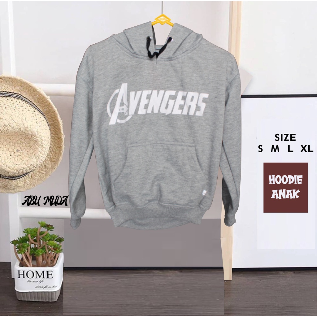 JAKET SWEATER HOODIE SABLON AVENGERS ANAK KEKINIAN TERBARU BAHAN FLEECE USIA 2TAHUN SAMPAI 12TAHUN LAKI LAKI PEREMPUAN