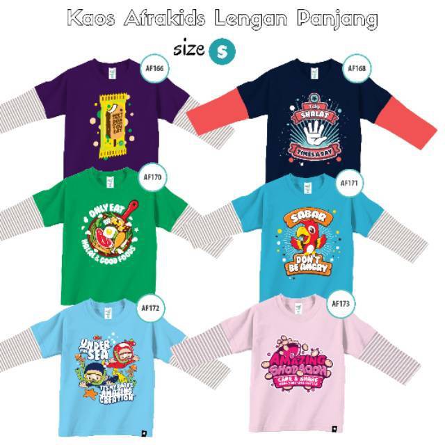 Kaos anak Afrakids AF166 &quot;Dont Forget Do'a Before You Eat&quot; Lengan Panjang